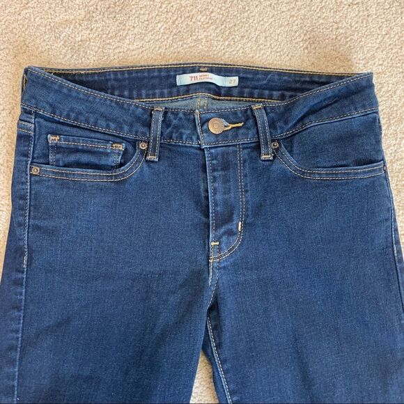 LEVI’S 711 skinny jeans midrise dark Wash Sz 27 - Picture 7 of 13